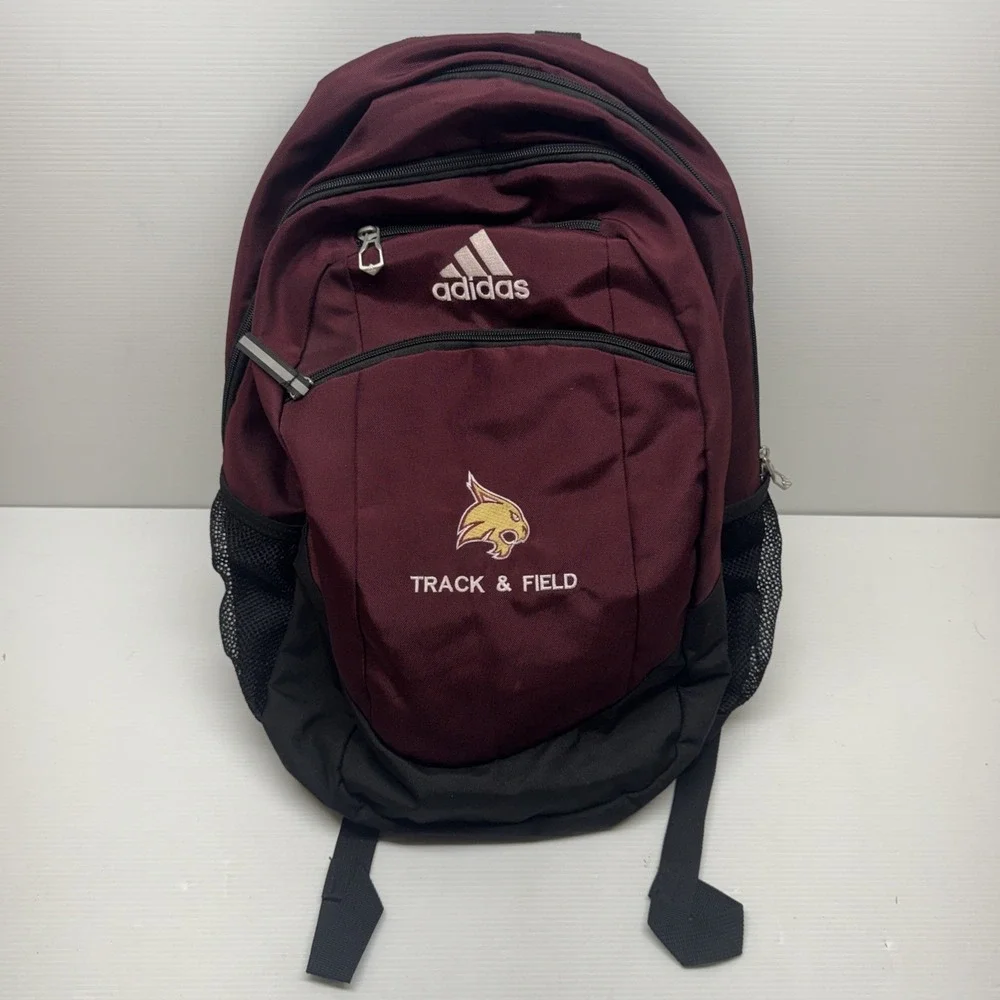 Adidas Texas State Track & Field Backpack Maroon Black Athletic Bag